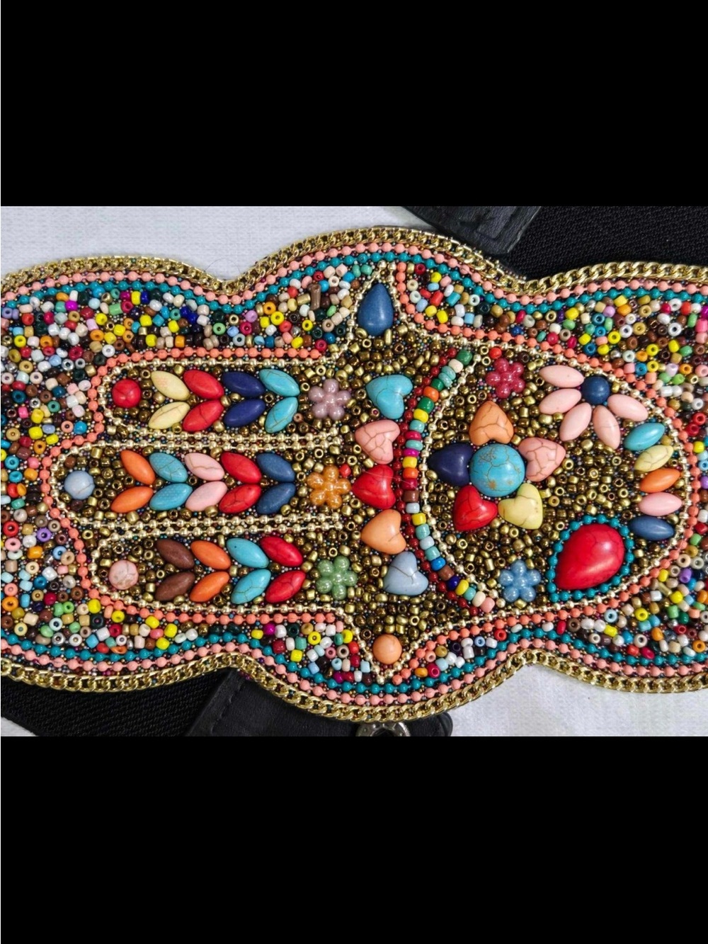 Hand-Beaded Multicolor Women's Waist Belt - Picture 5 of 11